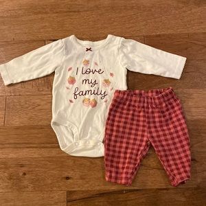Carter’s brand 3mo onesie with pants